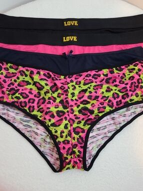 Y2K Just Be... 4pk Smooth Microfiber Retro Print Hipster Panties Size 2X